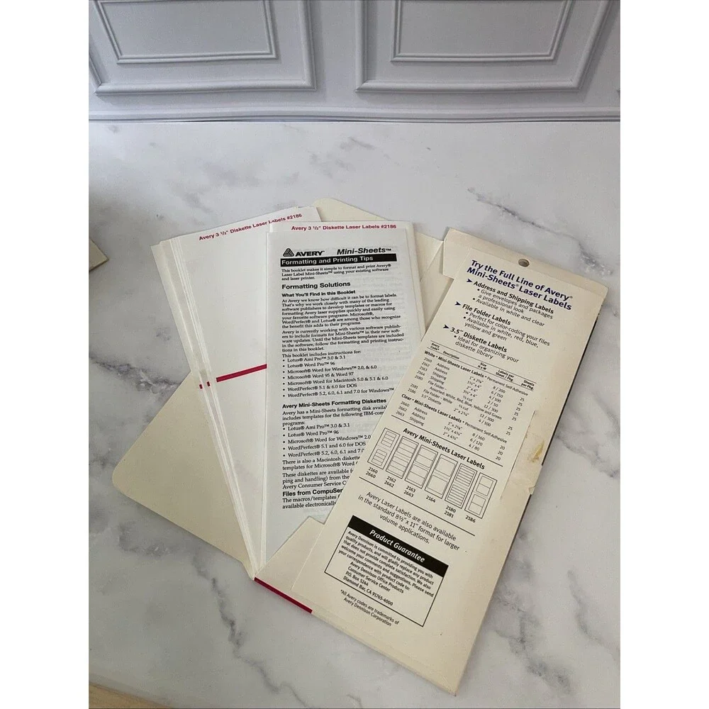 Avery 2186 Mini Sheets White Diskette Labels 25 Sheets,100 Labels
